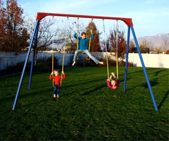 Lifetime Heavy Duty Three-Station Metal Swing Set